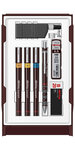 Rotring set college : porte-mine 0.5 + 3 stylos isograph 0.2/0.3/0.7mm + gomme + 12 mines hb + flacon d'encre 23 ml + attache compas