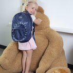 CHILDHOME Sac à dos scolaire pour enfants ABC Bleu marine et blanc