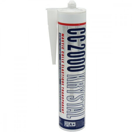 Mastic silicone cc2000 transparent spécial piscine. Krystal 290 ml
