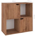 vidaXL Bibliothèque Chêne marron 60x27 5x59 5 cm Aggloméré