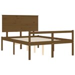 vidaXL Cadre de lit avec tête de lit marron miel 140x190cm bois massif
