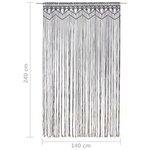 vidaXL Rideau en macramé Anthracite 140x240 cm Coton