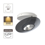 Spot en saillie led - orientable - bague grise - cons. 4 5w (eq. 40w) - 300 lumens - blanc chaud