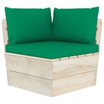vidaXL Canapé palette à 3 places de jardin avec coussins Bois d'épicéa