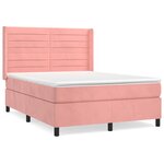vidaXL Lit à sommier tapissier avec matelas Rose 140x190 cm Velours