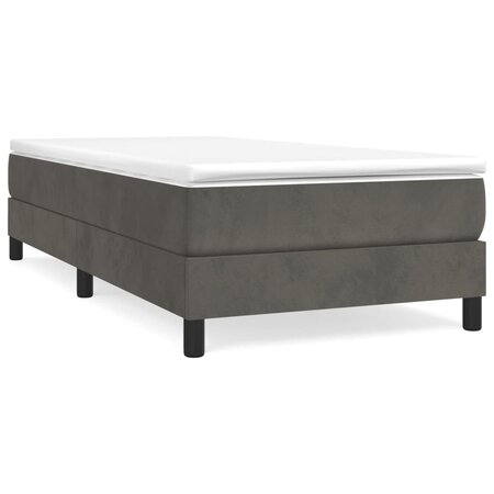 vidaXL Sommier à ressorts de lit Gris foncé 90x190 cm Velours