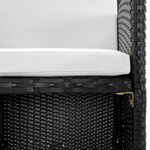 vidaXL Salon de jardin encastrable 9Pièces et coussin Résine tressée Noir