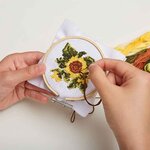 Kit de broderie - Dessin Tournesol - Ø 8 cm