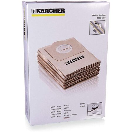 Paquet de 5 Sachet filtre papier KÄRCHER