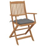 vidaXL Chaises pliables de jardin 8 Pièces avec coussins Bois d'acacia