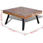 vidaXL Table basse carrée Bois de teck de récupération
