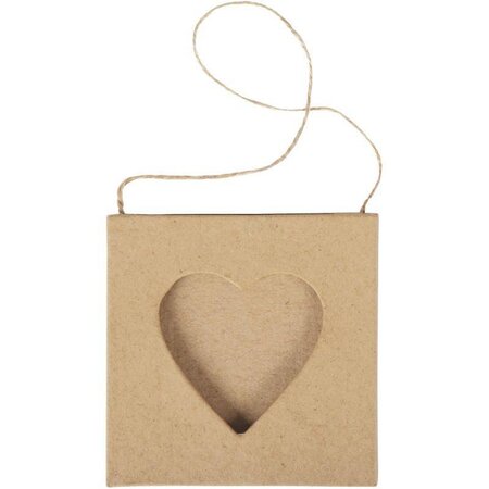 Lot de 10 cadres mini coeur en carton à décorer