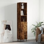 vidaXL Buffet haut Chêne fumé 34 5x34x180 cm Bois d'ingénierie