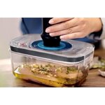 Bosch - 3 boites de conservation sous vide hermétiques : 0 7l  1 0l et 1 5l - bac d'égouttement - indicateur jour et mois - tritan