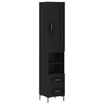 vidaXL Buffet haut Noir 34 5x34x180 cm Bois d'ingénierie