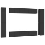 vidaXL Ensemble de meubles TV 10 Pièces Noir Aggloméré