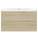 vidaXL Armoire d'évier avec lavabo intégré Chêne sonoma Aggloméré