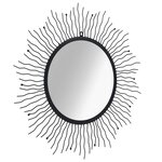 vidaXL Miroir mural de jardin Rayons de soleil 80 cm Noir