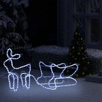 vidaXL Décoration de Noël d'extérieur Renne et traîneau 252 LED