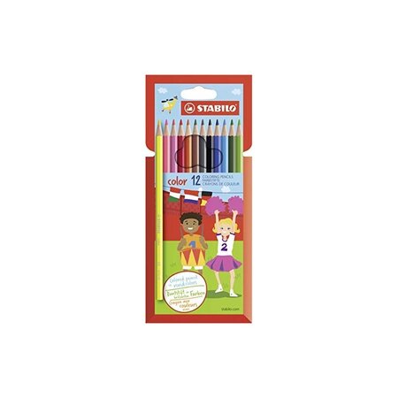 Stabilo crayons de couleur color  hexagonal  étui de 12
