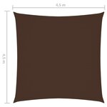 vidaXL Voile de parasol Tissu Oxford carré 4 5x4 5 m Marron
