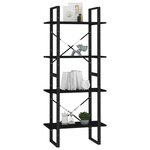 vidaXL Bibliothèque à 4 niveaux Noir 60x30x140 cm Bois de pin massif