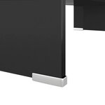 vidaXL Meuble TV/ Support pour moniteur 60 x 25 x 11 cm Verre Noir