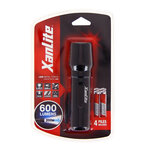 Lampe torche led métallique  x3 modes d'eclairage  600 lumens  piles incluses