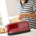 Russell hobbs grille-pain fente longue colours plus rouge flamme 1000w