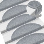 vidaXL Tapis d'escalier 10 Pièces 65x24x4 cm Gris clair