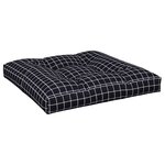 vidaXL Coussin de palette motif à carreaux noir 70x70x12 cm tissu