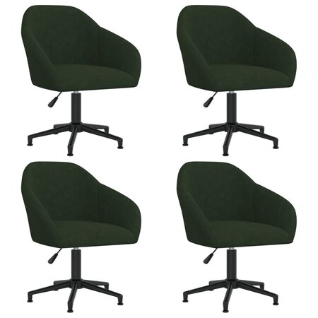vidaXL Chaises pivotantes à manger lot de 4 vert foncé velours