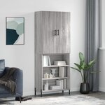 vidaXL Buffet haut Sonoma gris 69 5x34x180 cm Bois d'ingénierie