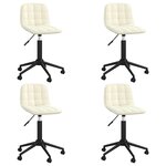 vidaXL Chaises pivotantes à manger lot de 4 crème velours