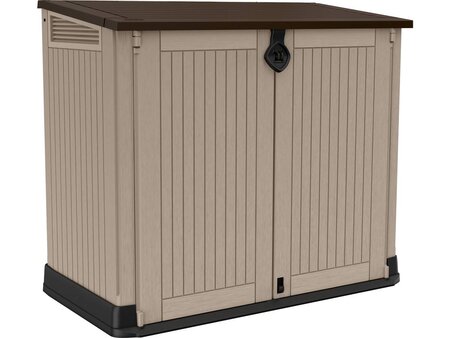 Coffre jardin en résine "Caracas" - 880L - 132 x 71.5 x 113.5 cm - Beige