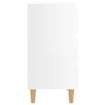 vidaXL Table de chevet avec pieds en bois Blanc brillant 40x35x69 cm