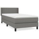 vidaXL Lit à sommier tapissier et matelas Gris foncé 90x190 cm Tissu