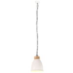 vidaXL Lampe suspendue industrielle Blanc Fer et bois solide 23 cm E27