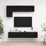 vidaXL Ensemble de meuble TV 5 Pièces Noir Aggloméré