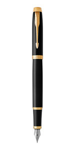PARKER IM Stylo plume Noir plume fine encre bleue Coffret cadeau