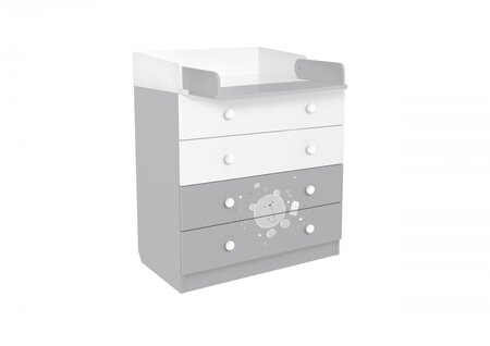 Commode à langer VOLGA TEDDY BLANC-GRIS