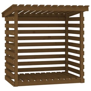 vidaXL Support bois de chauffage Marron miel 108x73x108 cm Bois pin