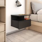 vidaXL Tables de chevet flottantes 2 Pièces Noir 40x31x27 cm Aggloméré