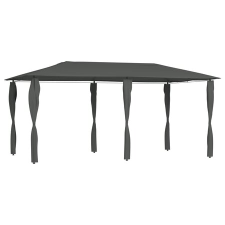 vidaXL Belvédère à revêtement de poteaux 3x6x2 6 m Anthracite 160 g/m²