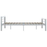 vidaXL Cadre de lit Gris et blanc Métal 120 x 200 cm