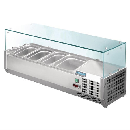 Saladette a poser 120cm à 200cm - bacs gn 1/3 - polar - r600a - 1200 mm3 x gn 1/3 + 1 x gn 1/2