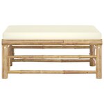 vidaXL Repose-pied de jardin avec coussin blanc crème Bambou