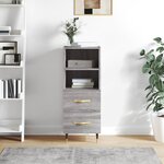 vidaXL Buffet Sonoma gris 34 5x34x90 cm Bois d'ingénierie