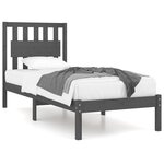 vidaXL Cadre de lit Gris Bois de pin massif 100x200 cm