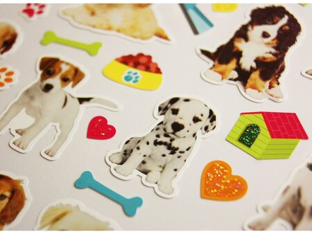Autocollants - Chiots et leurs accessoires - Paillettes